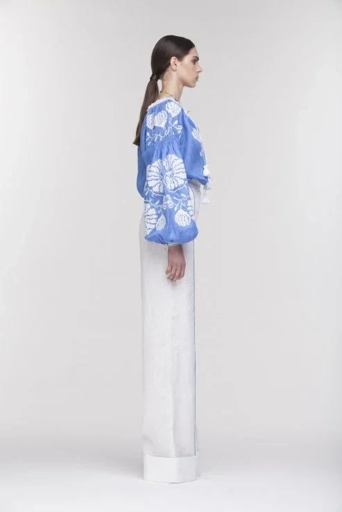 “Blue Lily” Vyshyvanka style blouse
