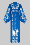Morning Fog Embroidered Kimono style dress