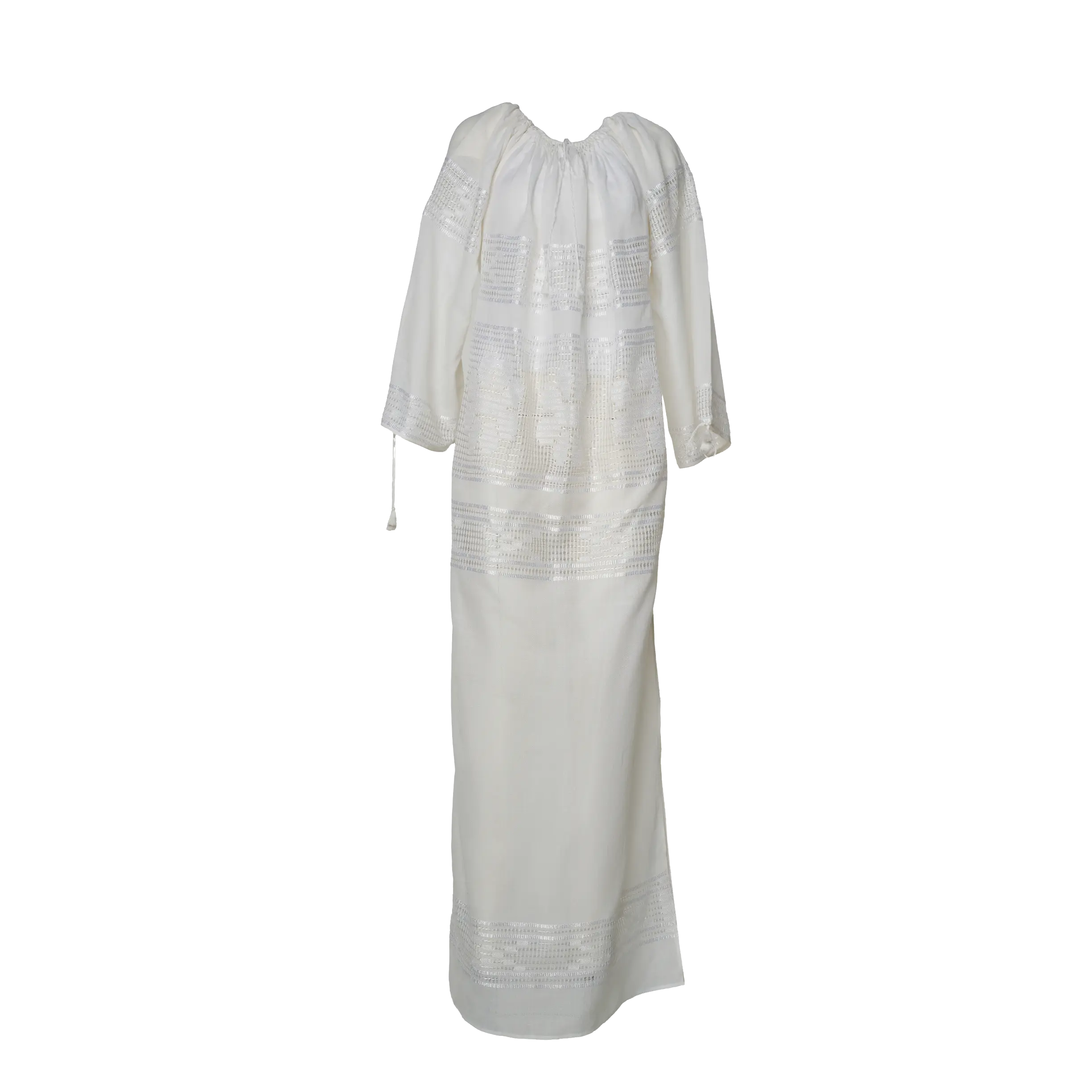 The Loom-Woven Heirloom long dress with  silk embroidery one of a kind