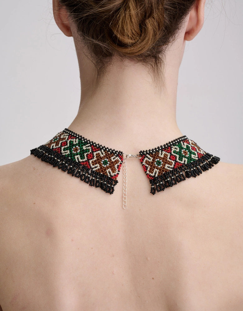 Bohemian Beaded Necklace —Carpathian Heritage Folk Jewelry