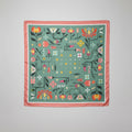 Green Corner of Heaven Folk Silk Scarf 65 xm 65  cm