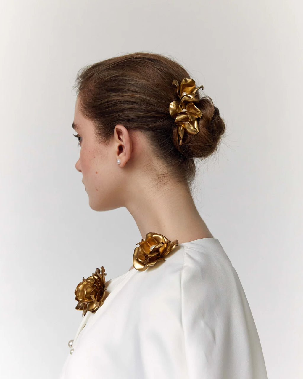 Katerini Mou Hair Clip Heart — Golden Buds, Recycled PET