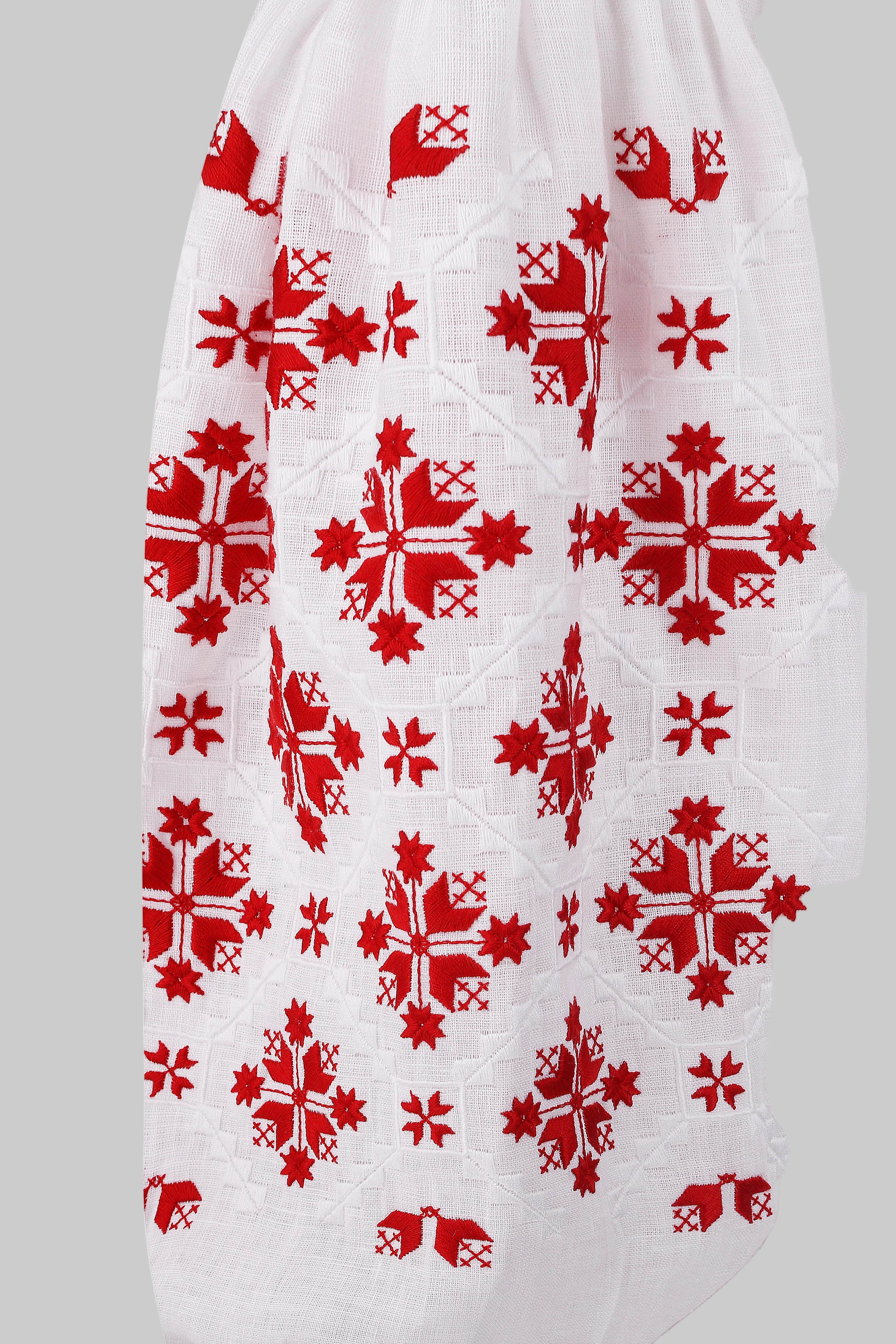 Embroidered Midi Dress Olesya – Traditional Handmade Dress with Artisan Embroidery
