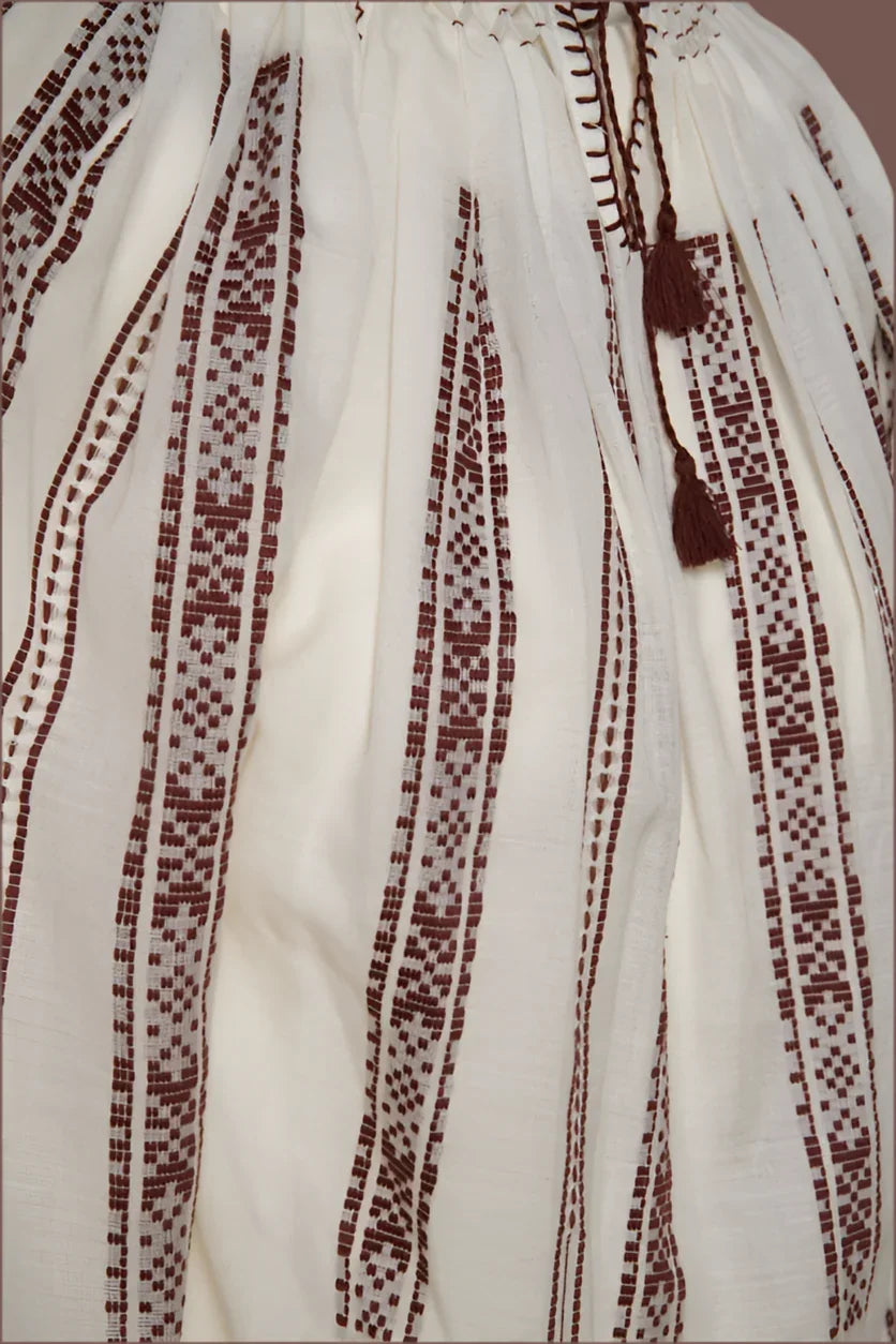 The Brown Embroidery Blouse