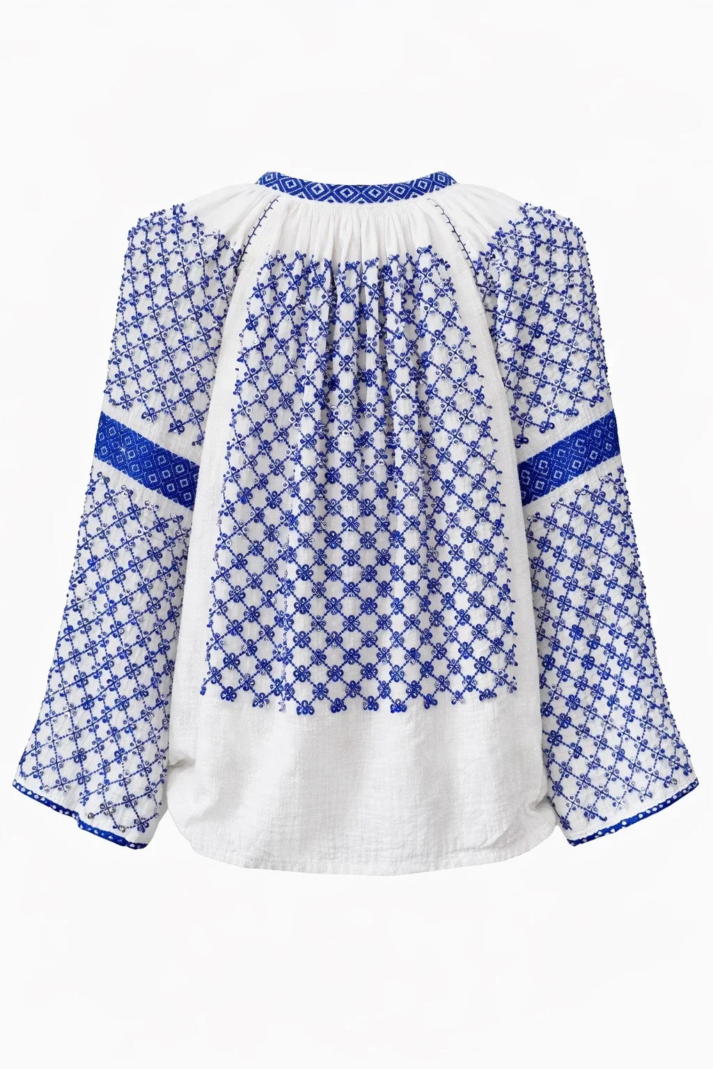 Blue Sequin Romanian Blouse