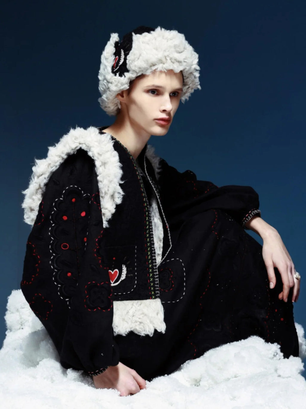 Snowfall Ushanka Winter Hat in Black