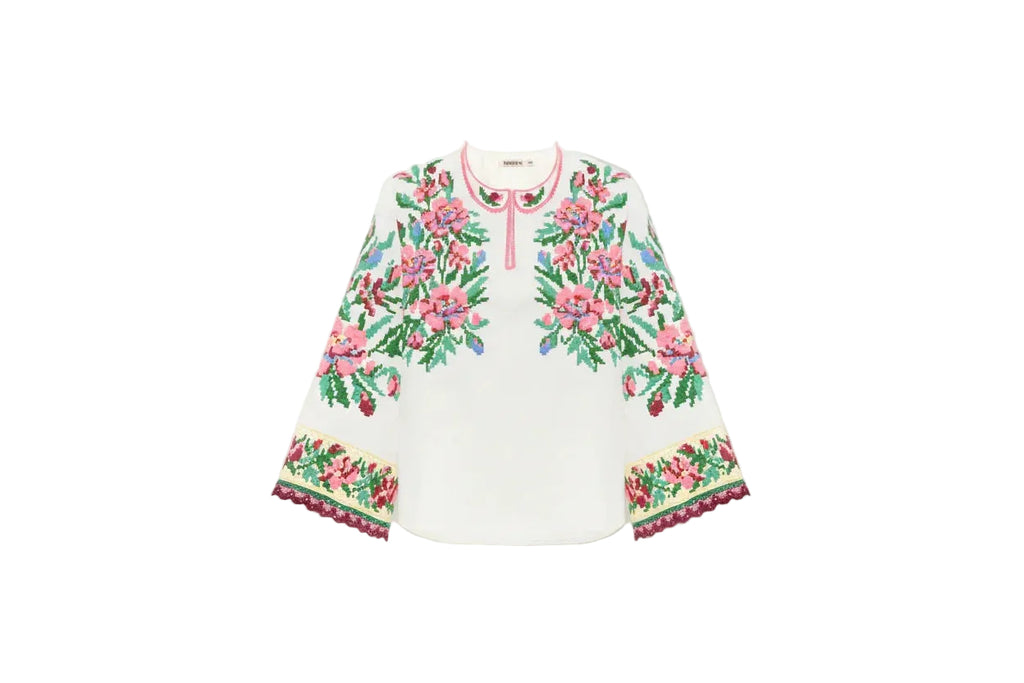 Embroidered blouse with floral patterns  bucovina