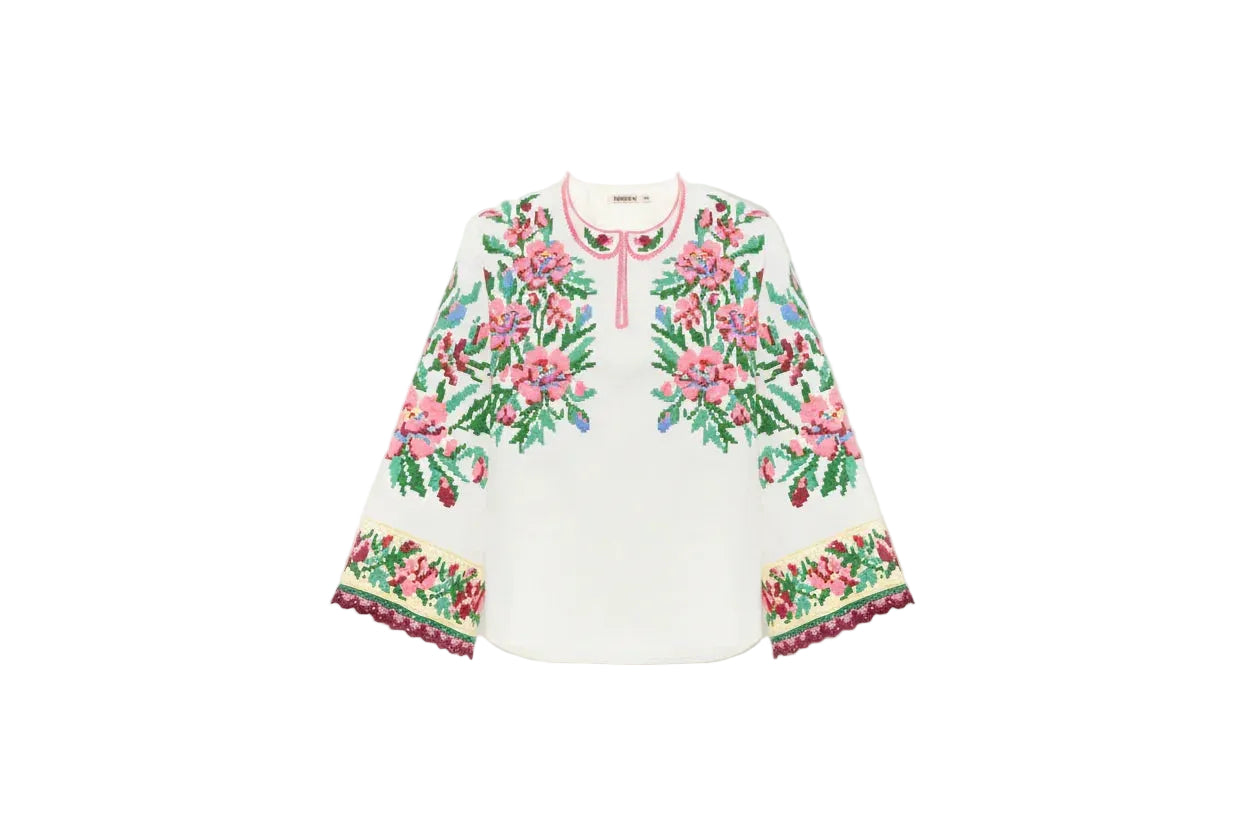 Embroidered blouse with floral patterns  bucovina