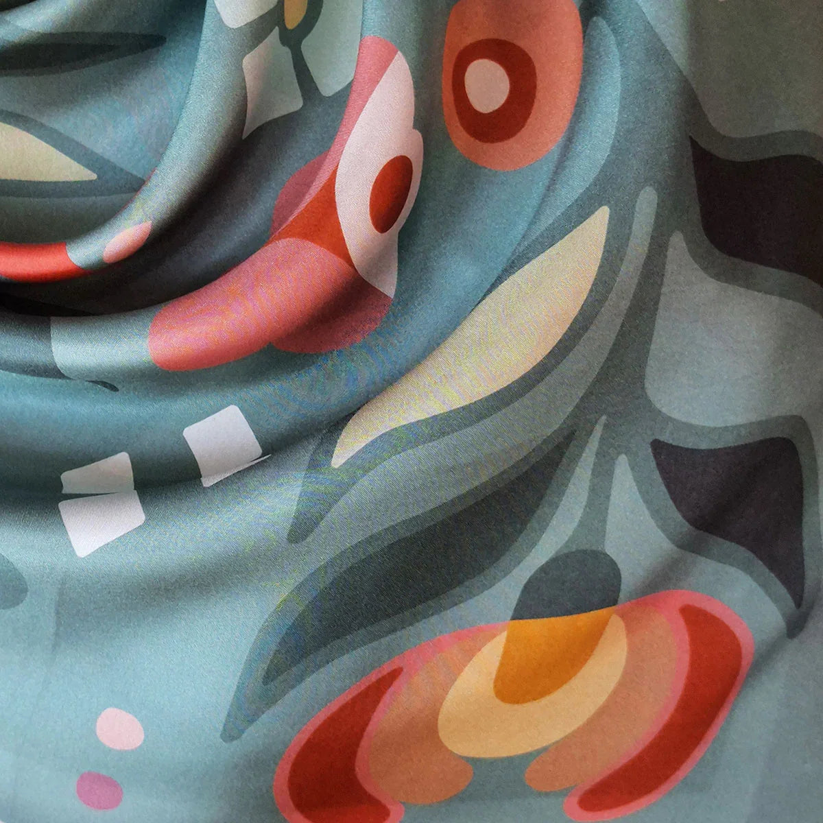 Green Corner of Heaven Folk Silk Scarf 65 xm 65  cm
