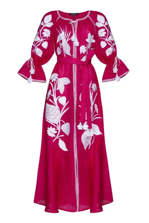 Foberini, Embroidered dress, floral motif, hand-embroidered – view 10