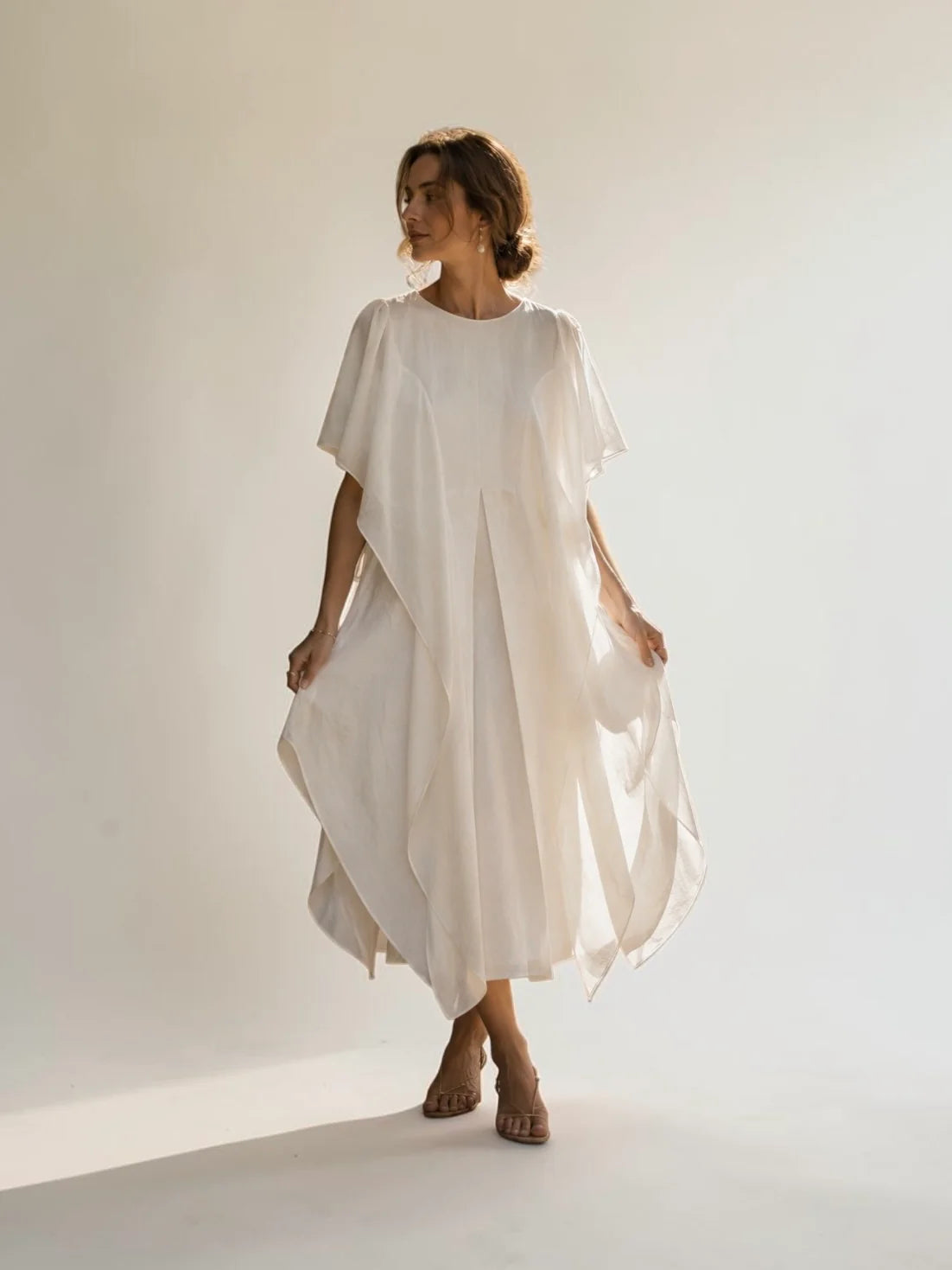 Poetic Alb Organic Cotton midi dress Un Été Blanc
