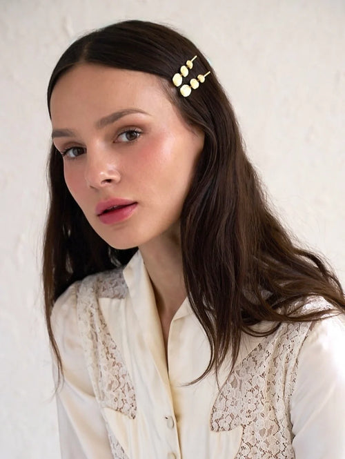 Golden leaf  hair clip Athena Katerini Mou