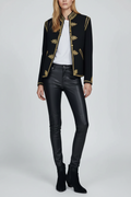 Heritage Officer Jacket for women, black wool with gold soutache embroidery