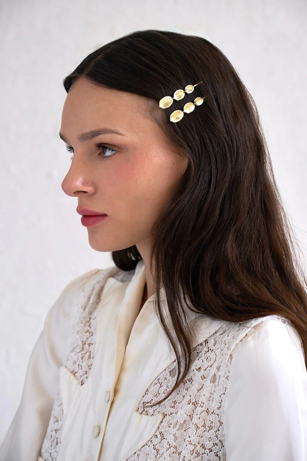 Golden leaf  hair clip Athena Katerini Mou