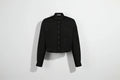 Tree of Life Black cropped linen embroidery shirt