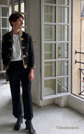 The Heritage Officer Jacket – Black Wool & Gold Embroidery