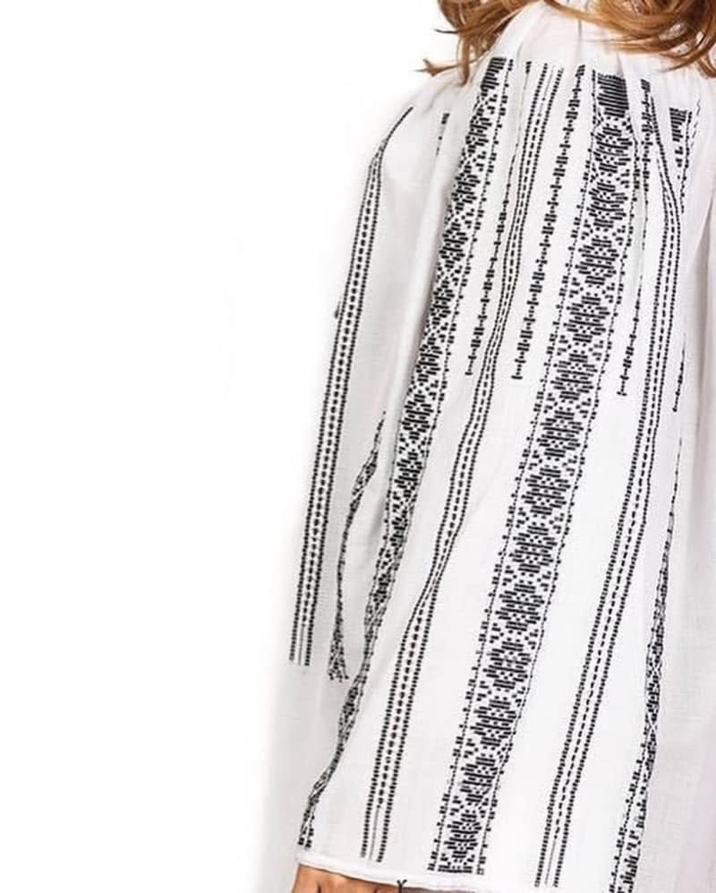The Handwoven Romanian Blouse in Black Embroidery
