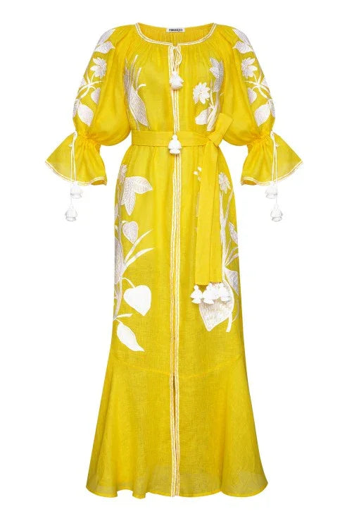Foberini, Embroidered dress, floral motif, hand-embroidered – view 6