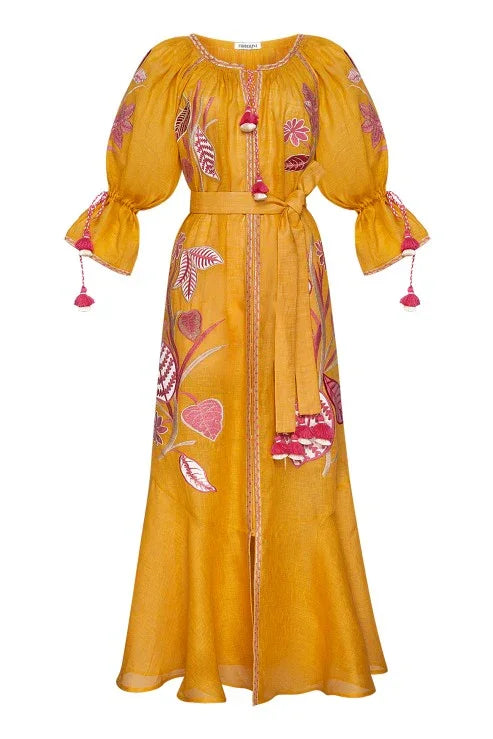 Foberini, Embroidered dress, floral motif, hand-embroidered – view 9