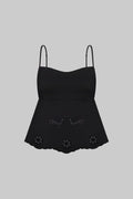 Tree Of Life Embroidered Black Top
