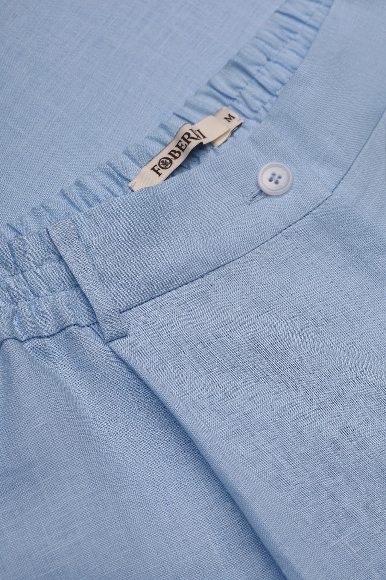 Foberini palazzo linen trousers in blue