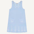 Foberini, Embroidered dress, blue, linen, hand-embroidered