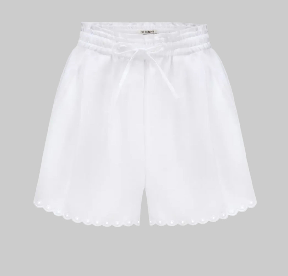 Foberini, Linen shorts, blue, linen, floral motif, handmade