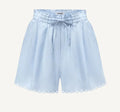 Foberini, Linen shorts, blue, linen, floral motif, handmade (2)