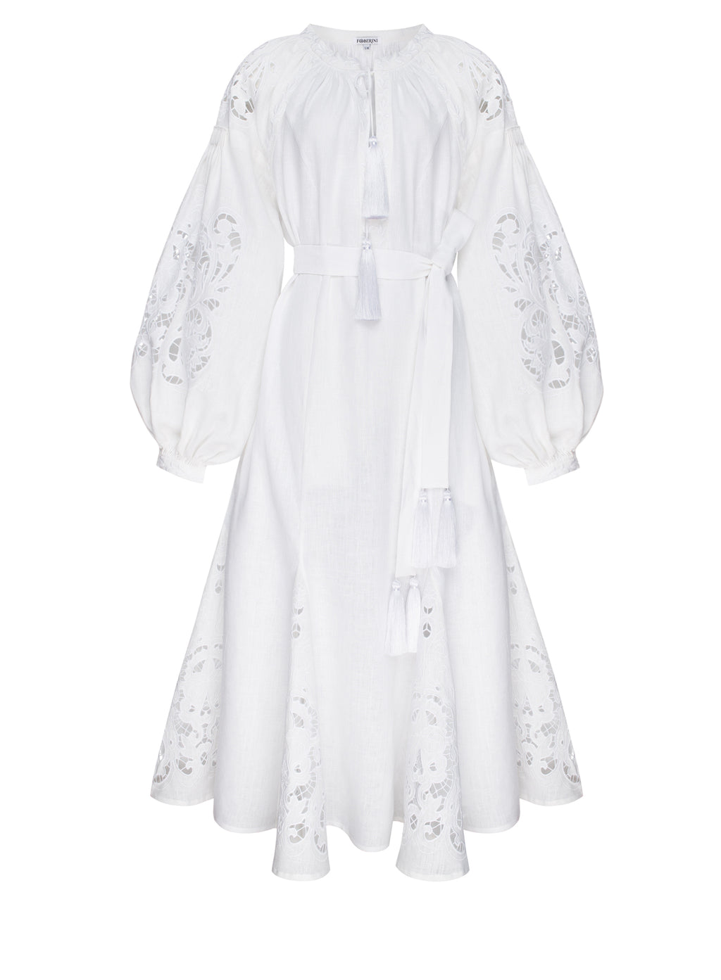Sweetheart White Embroidered Bohemian Dress