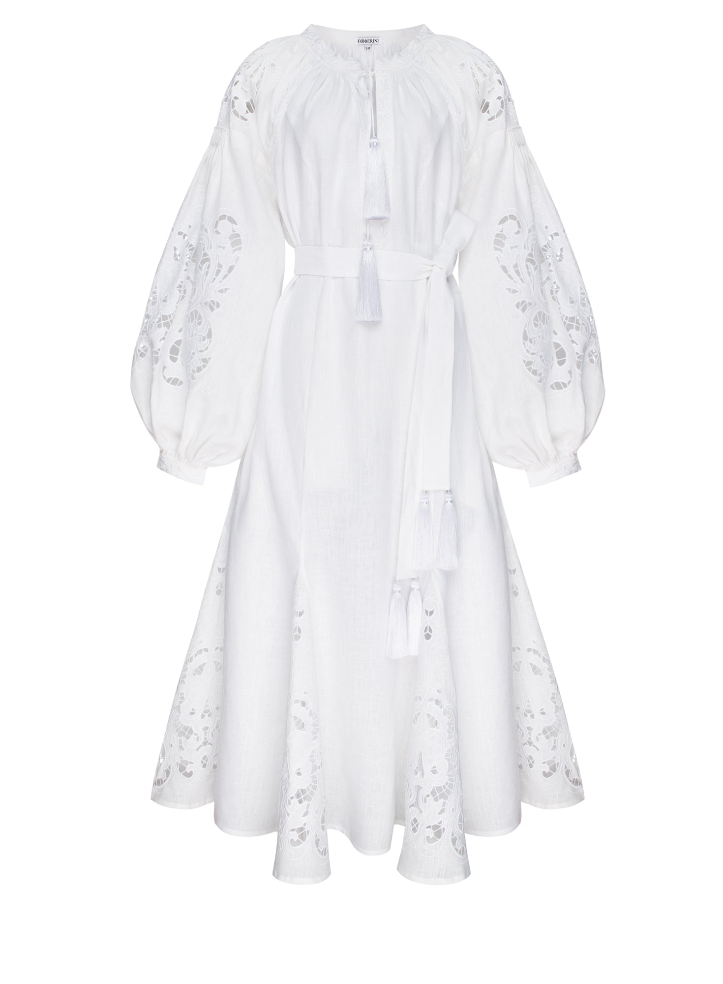 Sweetheart White Embroidered Bohemian Dress