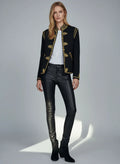 The Heritage Officer Jacket Woman– Black Wool & Gold Embroidery