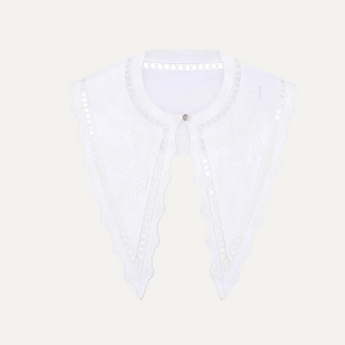 White Embroidered Collar BLOUSE ROUMAINE SHOP FOBERINI