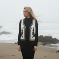 The Folk Embroidered Vest In Black and White