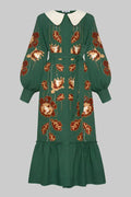 Rochie midi brodata motive traditionale Adele Foberini