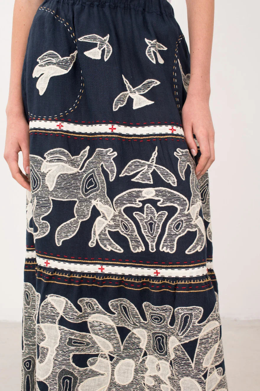 Animal Realm Embroidered Skirt