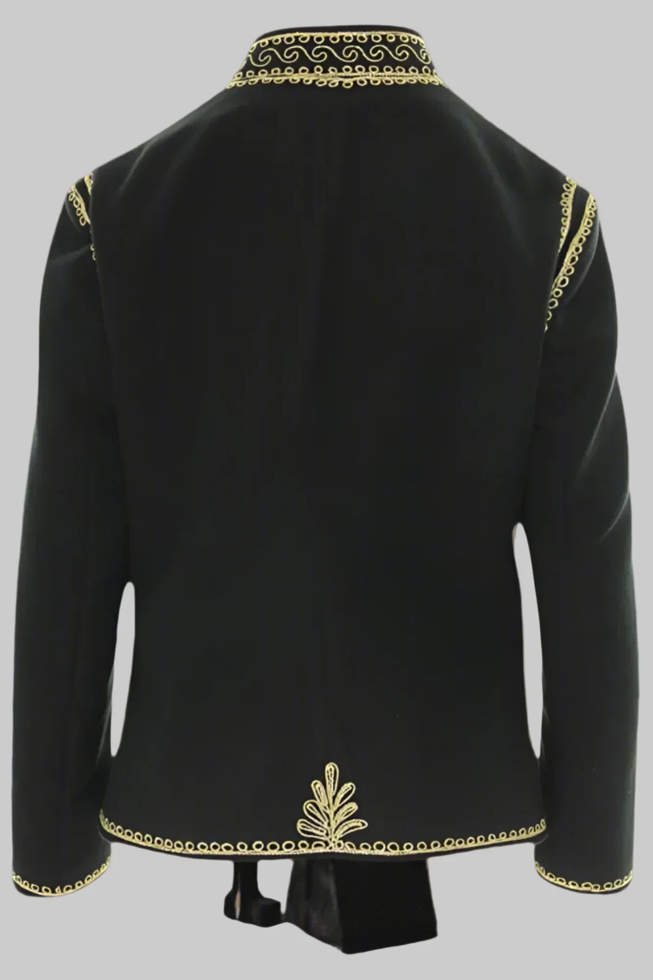 The Heritage Officer Jacket Woman– Black Wool & Gold Embroidery