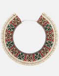 Decorative beaded necklace with intricate patterns folk pattern