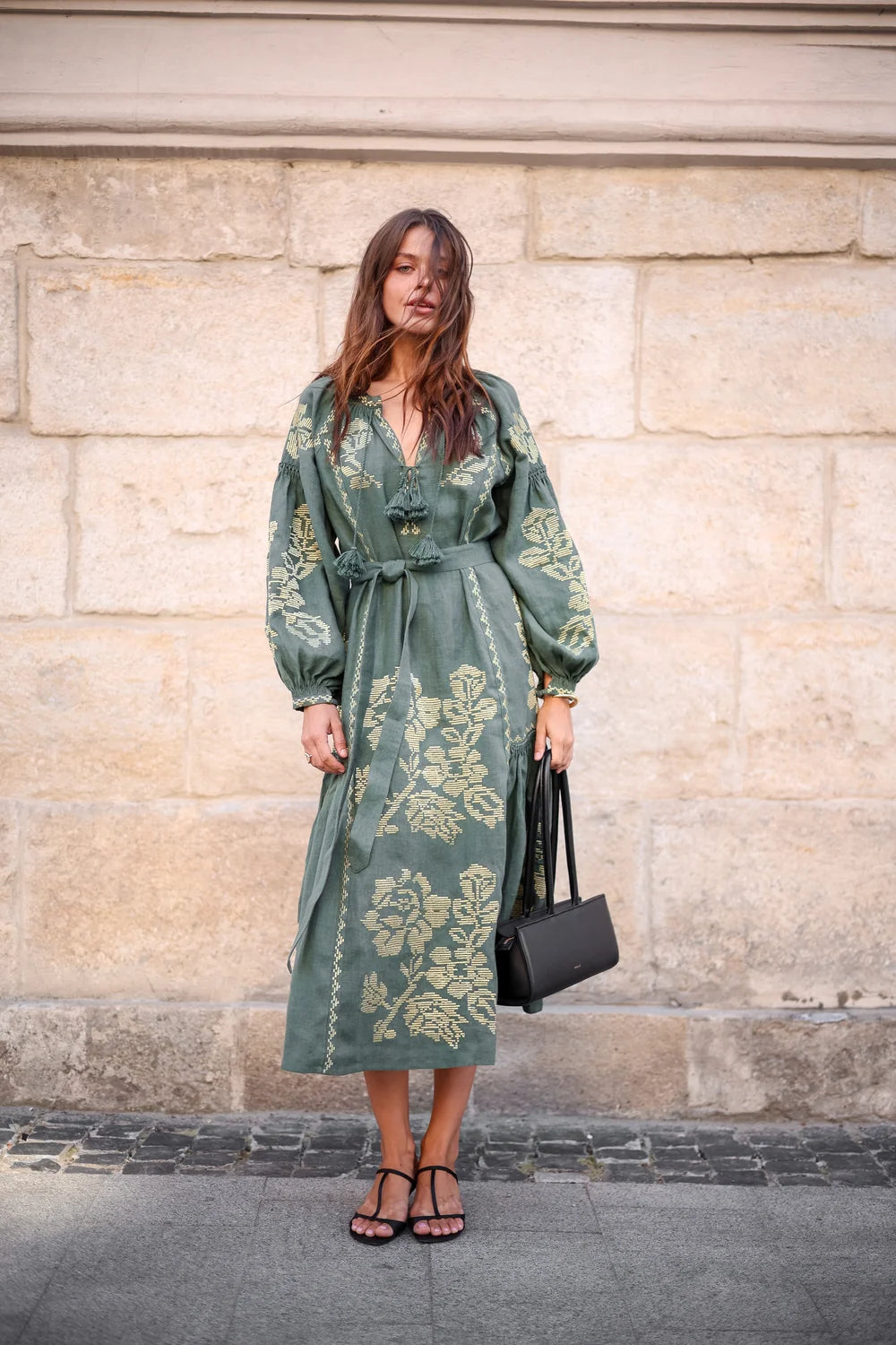 Floral embroidery maxi Dress  Elysian Garden