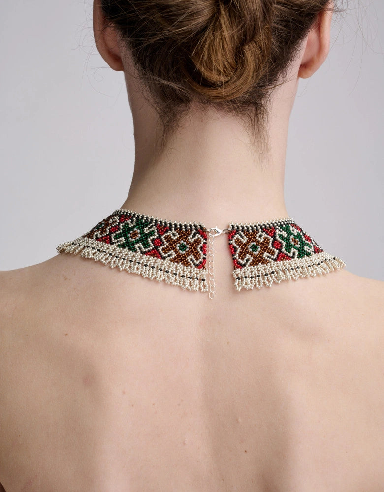 Bohemian Beaded Collar Necklace — Ukrainian Folk Heritage
