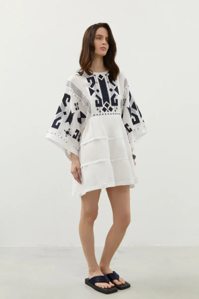 Rochie broderie neagră Braille