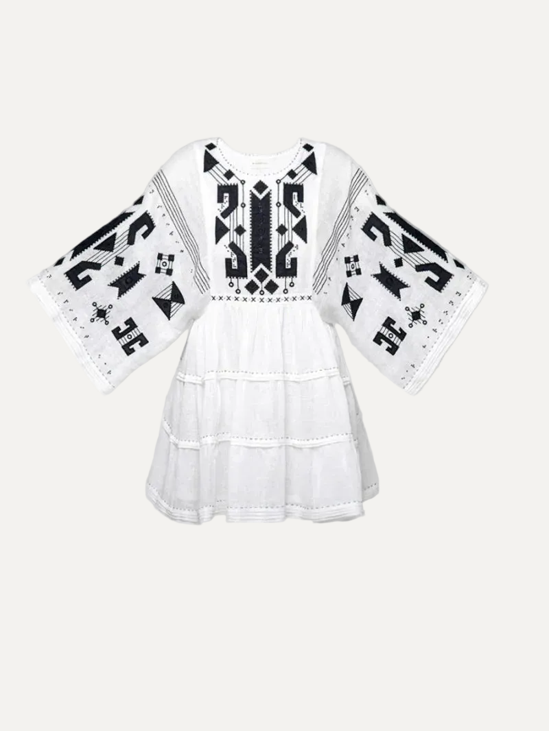 Rochie broderie neagră Braille