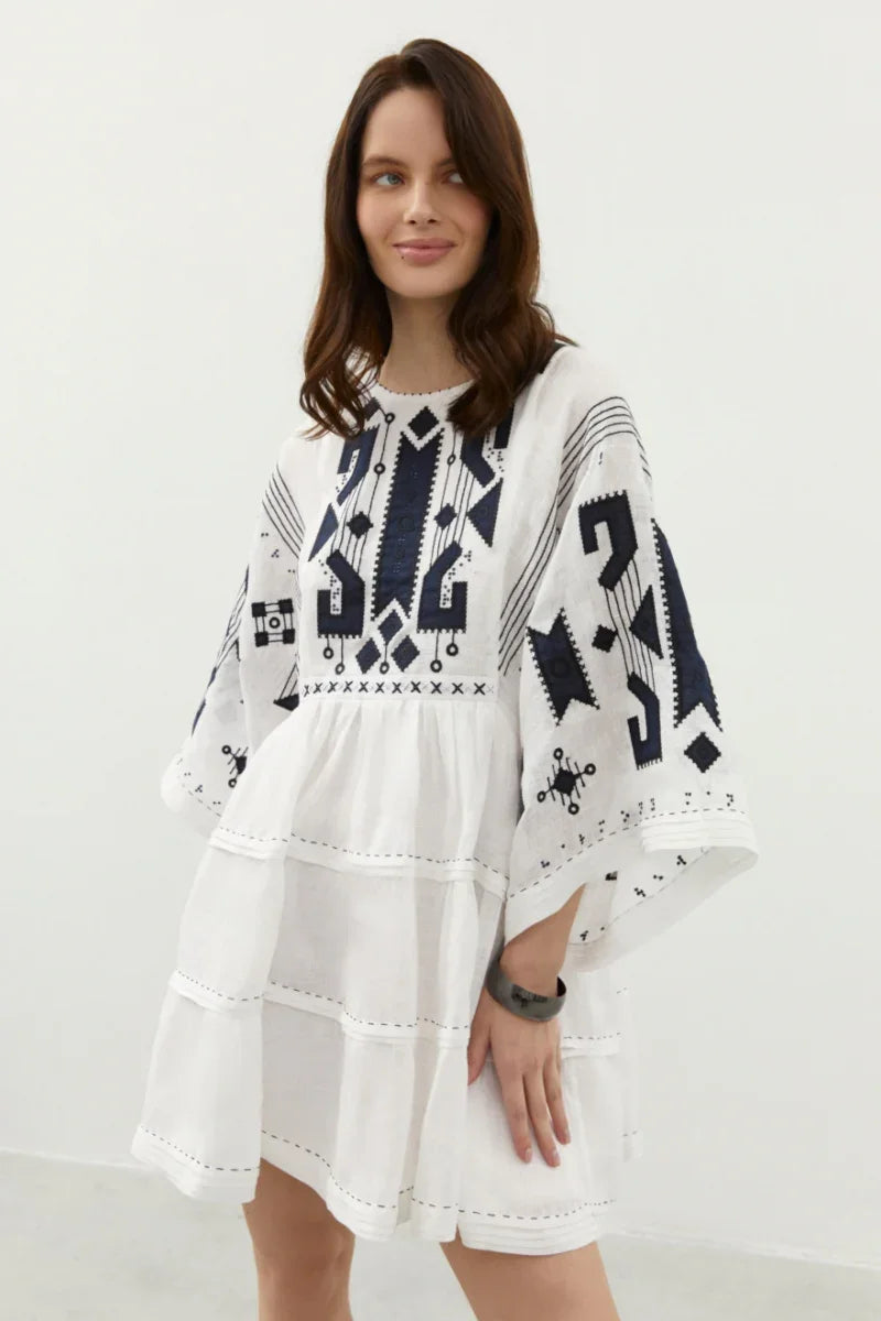 Rochie broderie neagră Braille