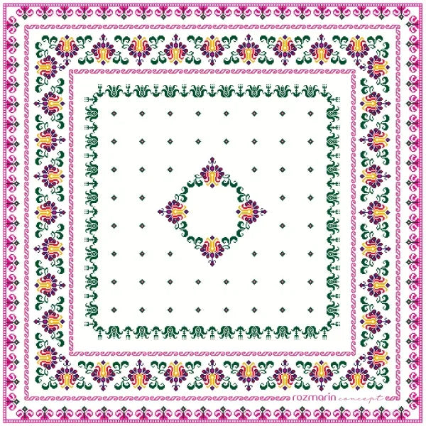 Esarfă mătase model Lalele Colorate