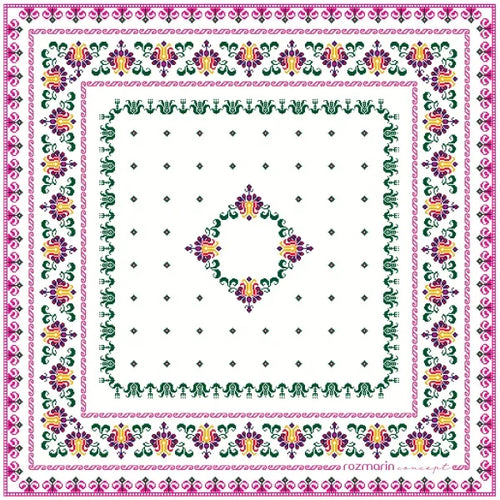 Esarfă mătase model Lalele Colorate