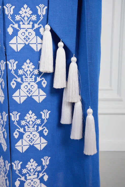 Morning Fog Embroidered Kimono style dress