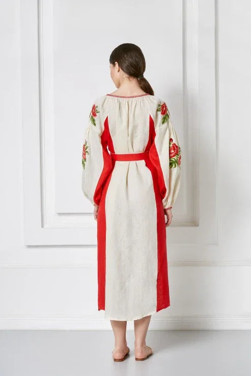 Rochie midi Flora Foberini Lucrata Manual
