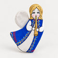 A handmade embroidered Christmas angel ornament. Made in Ukraine. Blouse Roumaine Shop. Brand Koza Dereza