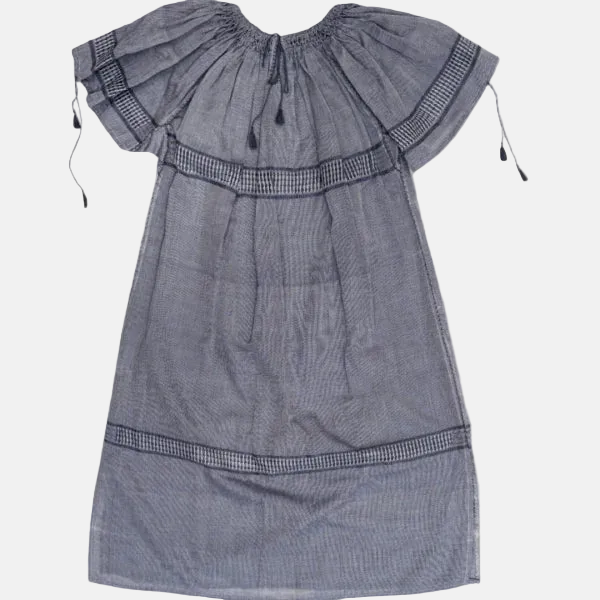 Rochie Midi Lavandă cu Mânecă Scurtă Țesută la Război