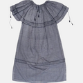 Rochie Midi Lavandă cu Mânecă Scurtă Țesută la Război