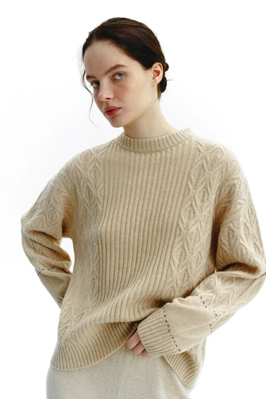 Mongolian Cashmere Jumper – Beige